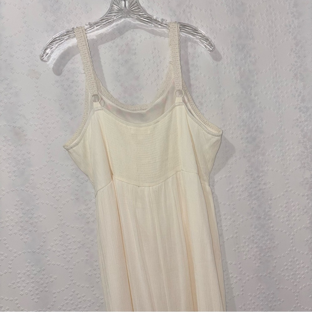 LC Lauren Conrad Cream Crochet Floral Embroidered Boho Maxi Dress Size XXL - Picture 4 of 9